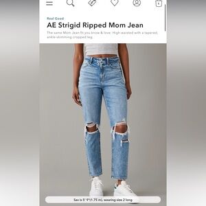American Eagle Strigid Mom Jean